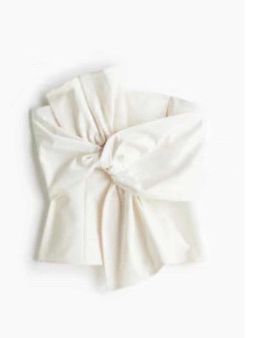 NWT H&M Bow Front Bandeau Top off white